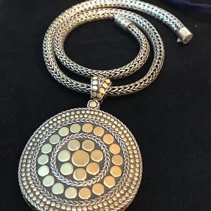 John Hardy Dot Pendant & Chain in 18k & 925 Silver